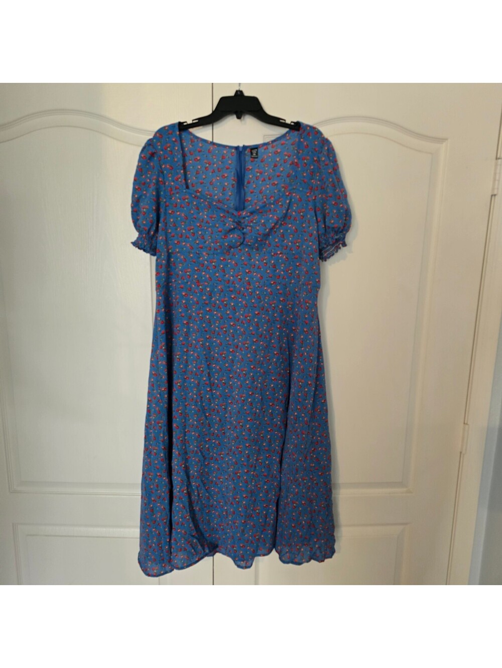 SHEIN Curve 2XL blue floral short sleeve